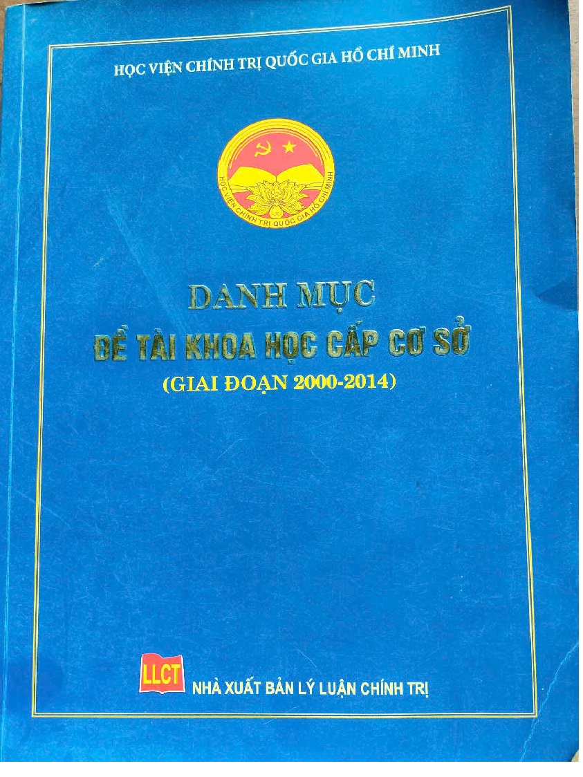 Danh mục đề tài khoa học cấp cơ sở (giai đoạn 2000-2014)